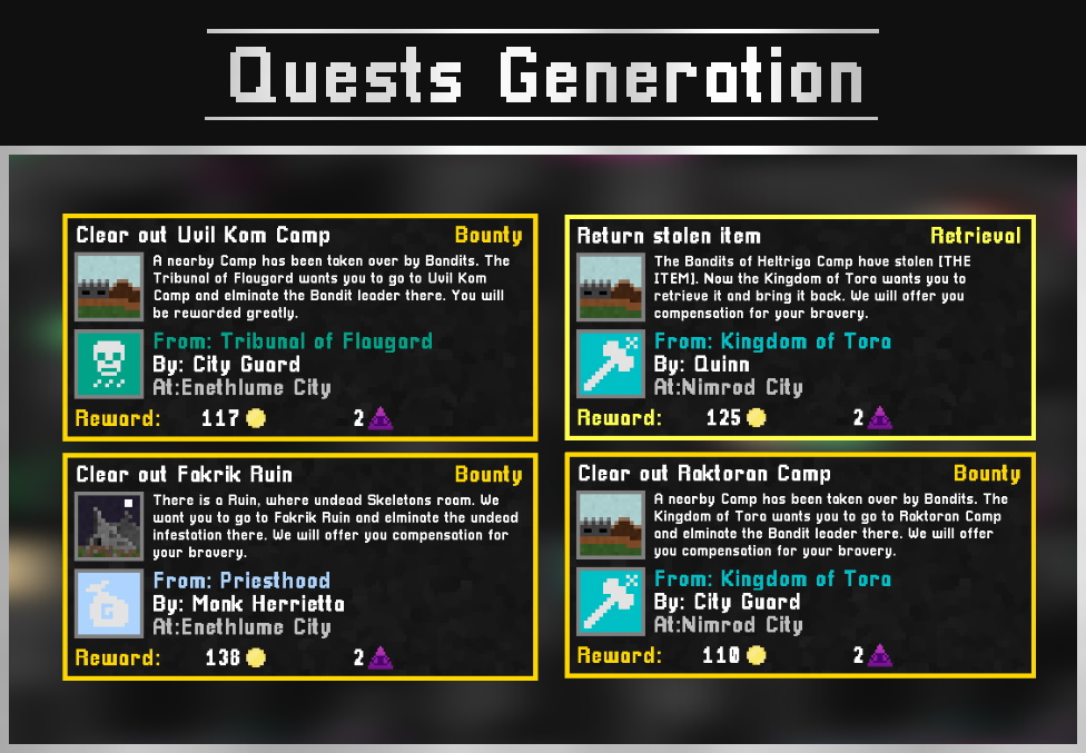 any journey quest generation