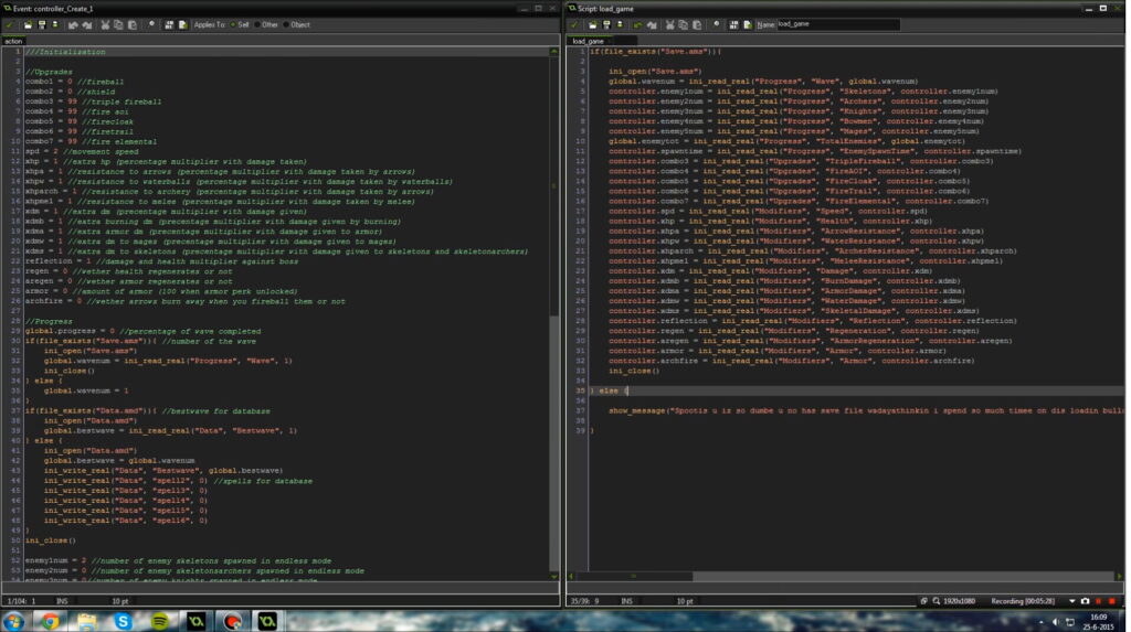 screenshot of gamemaker code GML